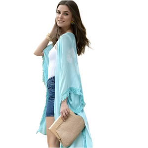 Vida Tie-Dye Kimono- Turquoise