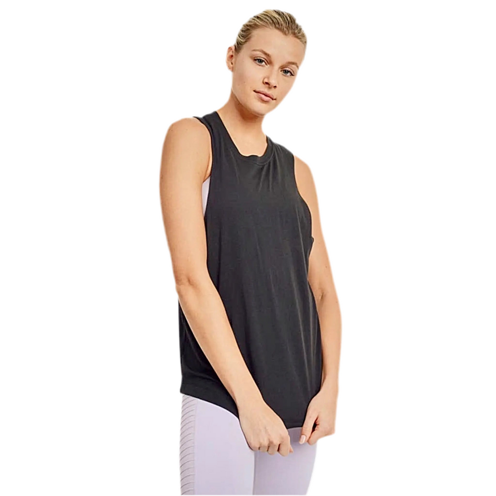 Mono B- Solid Longline Muscle Tank