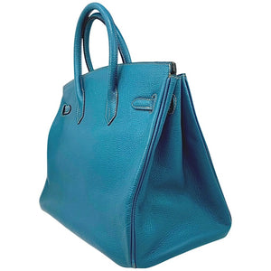 35CM Togo Leather Tote in Rare Shade- Blue Jean