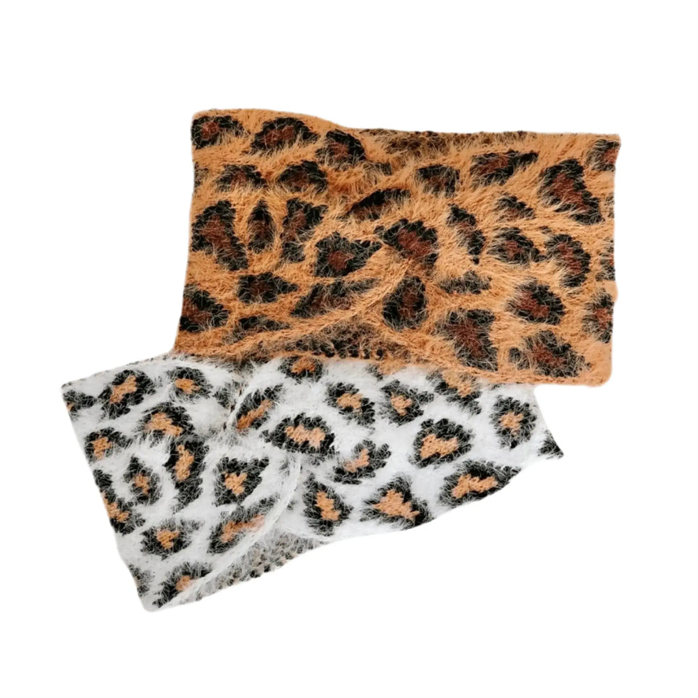 Fuzzy Leopard Twist Headband BbCo.