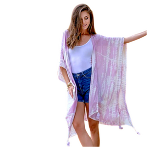 Carmen Tie-Dye Kimono in Lilac