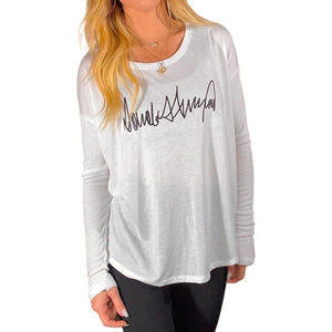 Donald Trump’s Signature Autograph Graphic Long Sleeve Tee