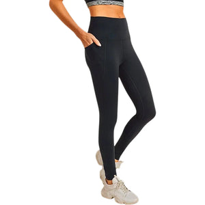 Mono B Tapered Band Essential Solid High-Waist Leggings Mono B