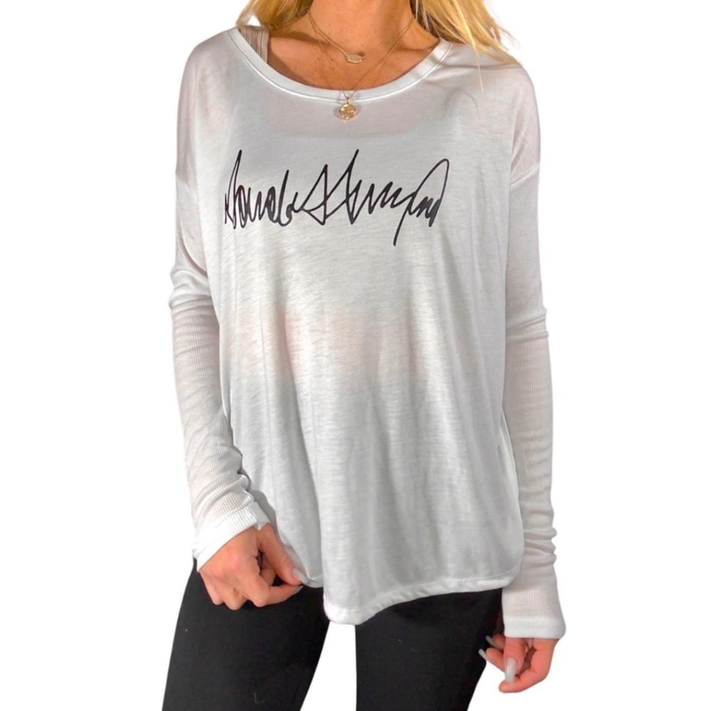 Donald Trump’s Signature Autograph Graphic Long Sleeve Tee