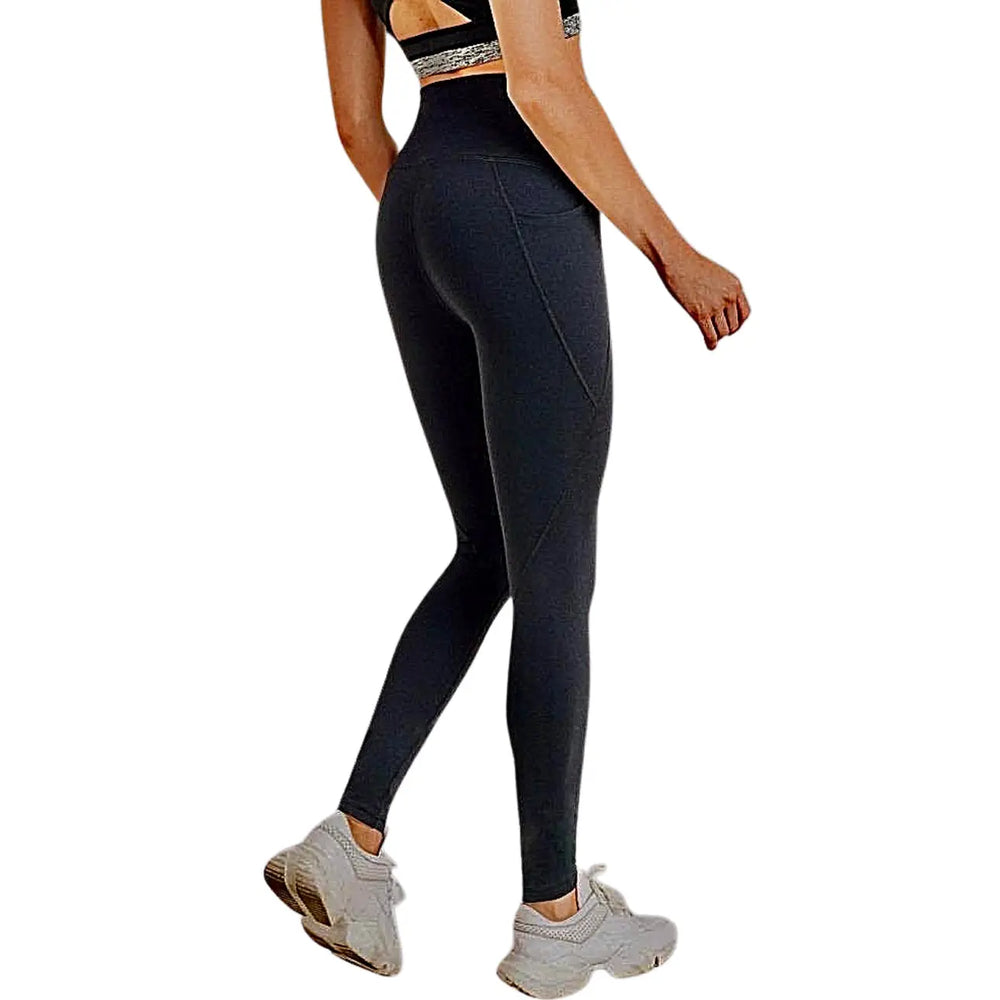 Mono B Tapered Band Essential Solid High-Waist Leggings Mono B