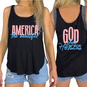 AMERICA The Beautiful Black Tank Top BbCo.