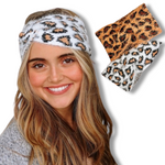 Fuzzy Leopard Twist Headband