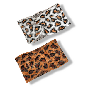 
                
                    Load image into Gallery viewer, Fuzzy Leopard Twist Headband
                
            