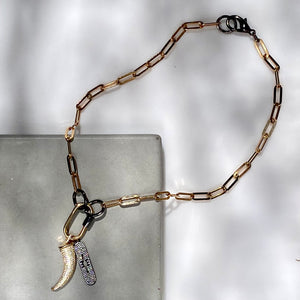 18" Gold Paperclip Chain Charm Necklace