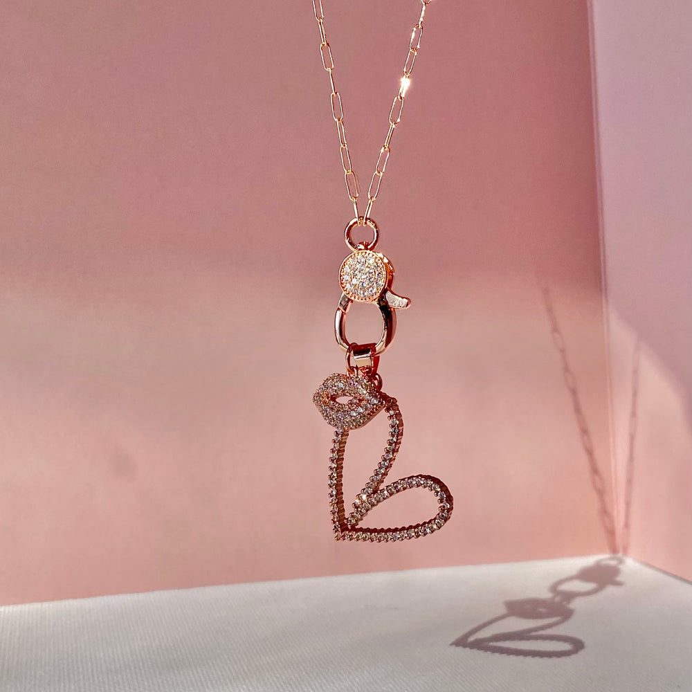 
                
                    Load image into Gallery viewer, 18&amp;quot; Dainty Rose Gold Charm Necklace
                
            
