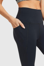 Mono B Tapered Band Essential Solid High-Waist Leggings