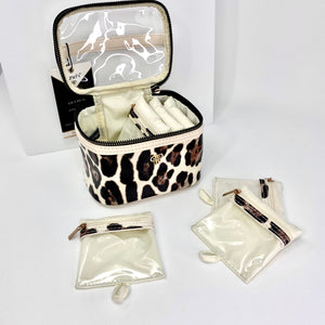 Getaway Jewelry Case- Cream Leopard