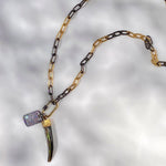 32” Two-Toned Chain Necklace- Black Husk Charm